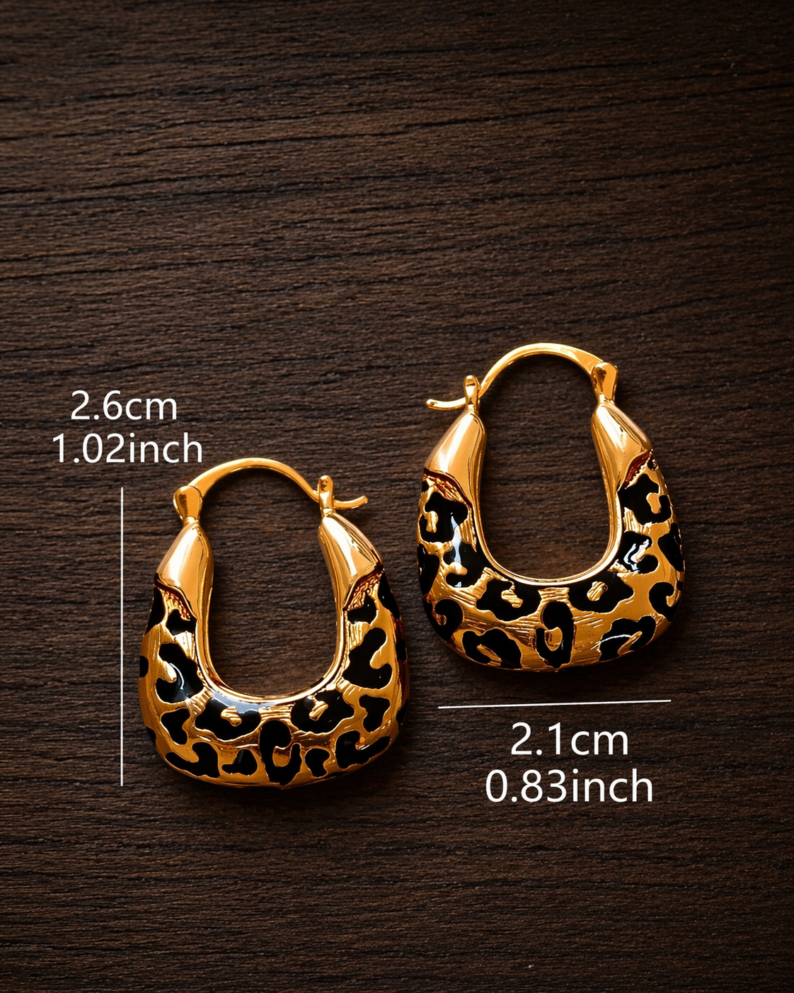 Leopard Print Geometric Hoop Earrings for Women – Retro Chic Statement Jewelry