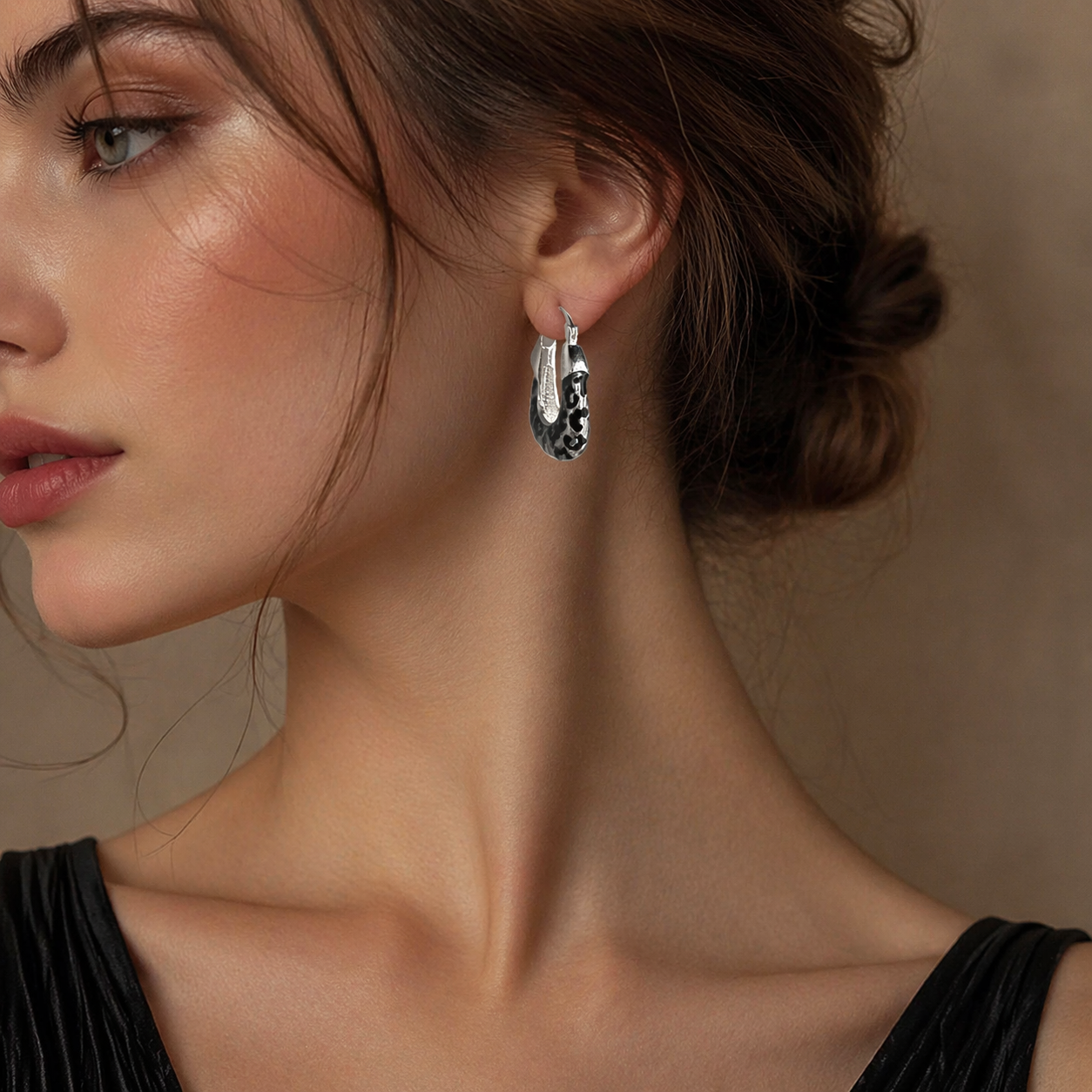 Leopard Print Geometric Hoop Earrings for Women – Retro Chic Statement Jewelry